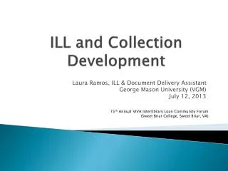 ILL and Collection Development