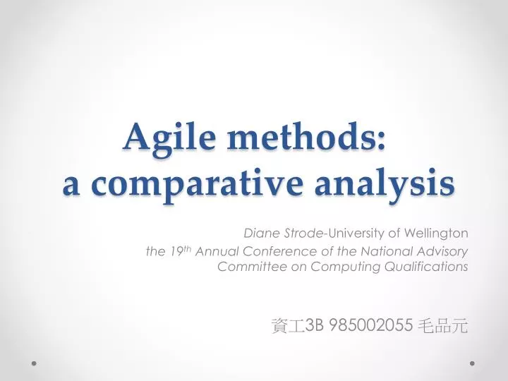 agile methods a comparative analysis