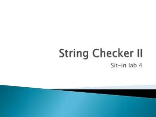 String Checker II