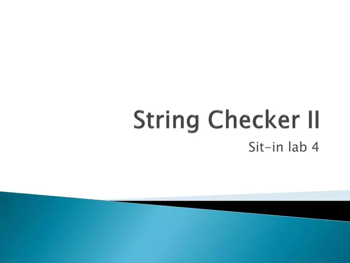 string checker ii