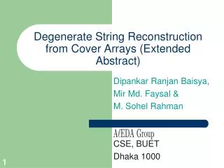 Degenerate String Reconstruction from Cover Arrays (Extended Abstract)