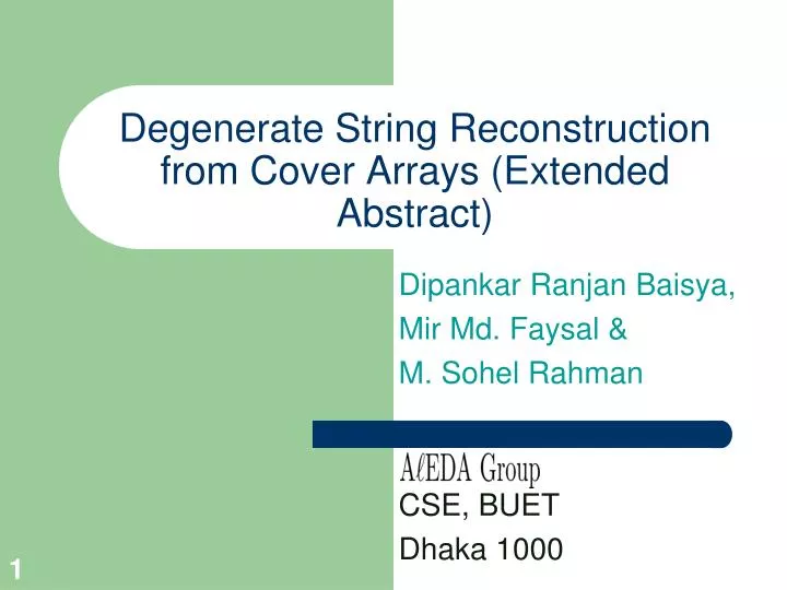degenerate string reconstruction from cover arrays extended abstract