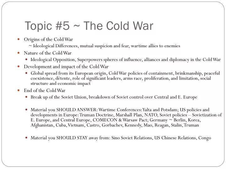 topic 5 the cold war