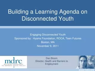 Building a Learning Agenda on Disconnected Youth