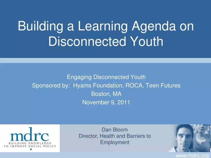 building a learning agenda on disconnected youth
