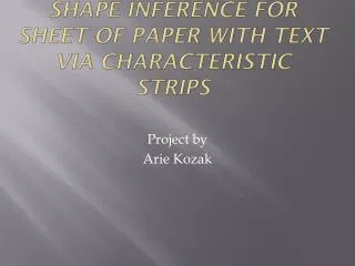 Shape inference for sheet of paper with text via characteristic strips