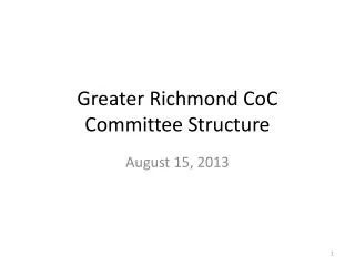 Greater Richmond CoC Committee Structure