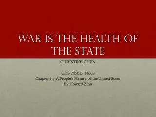 War is the health of the state