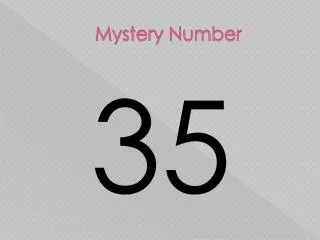 mystery number