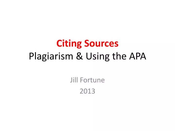 citing sources plagiarism using the apa