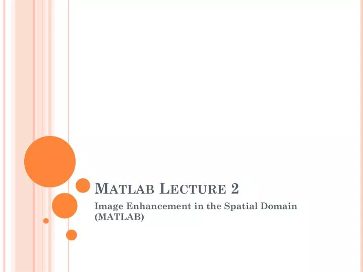 matlab lecture 2