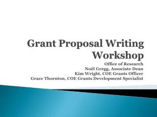 Grant Proposal Writing Workshop