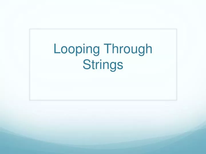 looping through strings