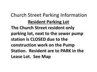 Church Street Parking Information