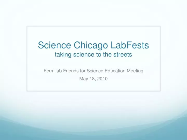 science chicago labfests taking science to the streets