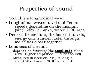 Properties of sound