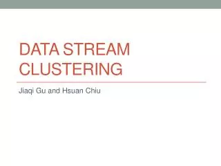 Data Stream Clustering