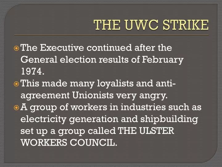 the uwc strike