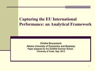 Capturing the EU International Performance: an Analytical Framework