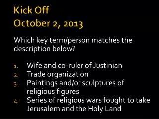 Kick Off October 2, 2013