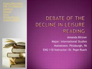 Debate of the Decline in Leisure Reading