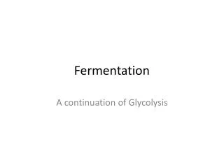 Fermentation