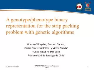 A genotype/phenotype binary representation for the strip packing problem with genetic algorithms