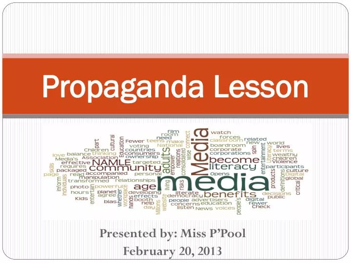 propaganda lesson