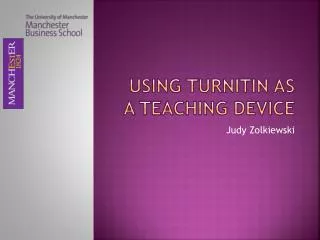 Using TurnitIn as a Teaching Device