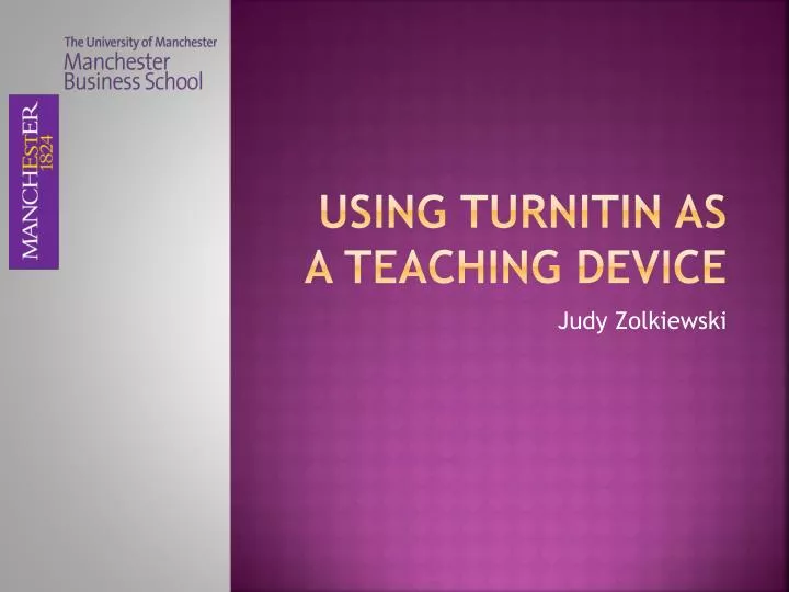 using turnitin as a teaching device