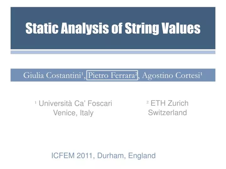 static analysis of string values