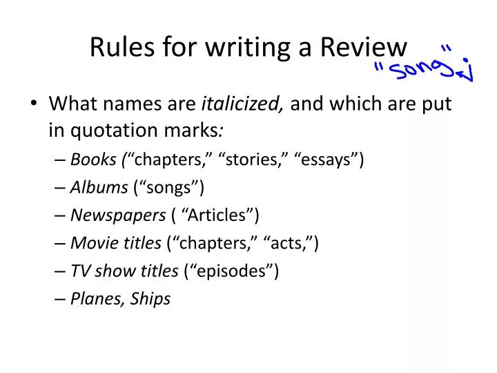 rules for writing a review