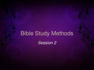 Bible Study Methods