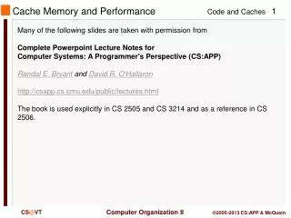 Cache Memory and Performance