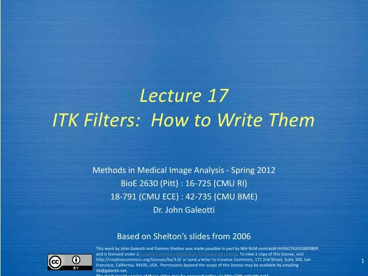 lecture 17 itk filters how to write them