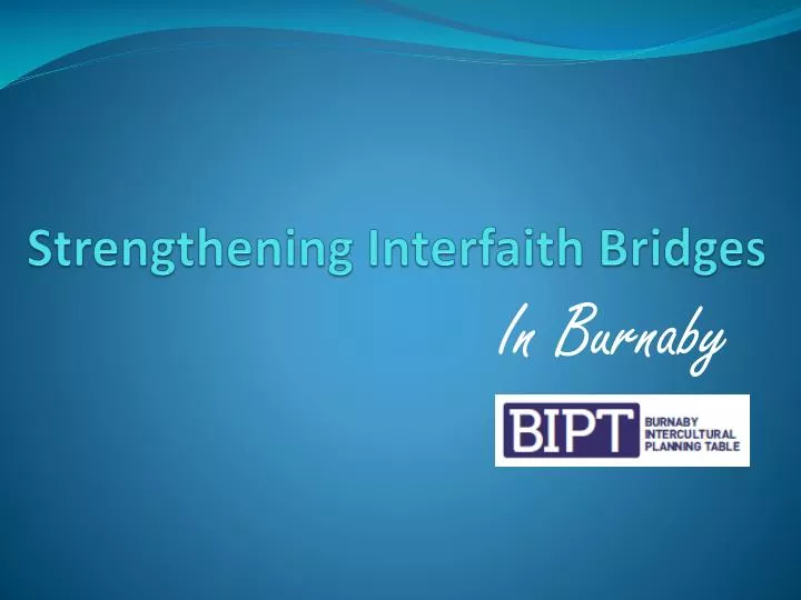 strengthening interfaith bridges