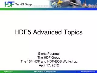 HDF5 Advanced Topics