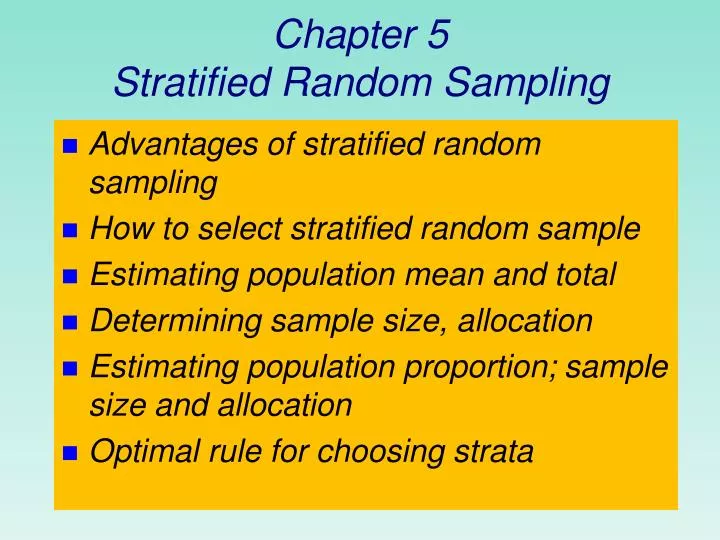 chapter 5 stratified random sampling