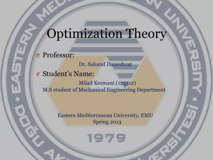 optimization theory