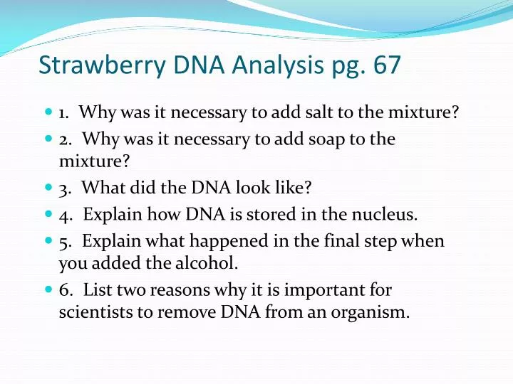 strawberry dna analysis pg 67