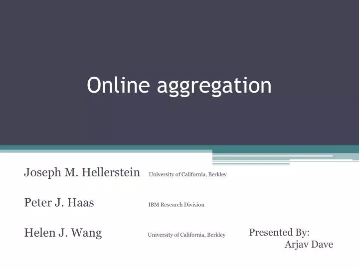 online aggregation