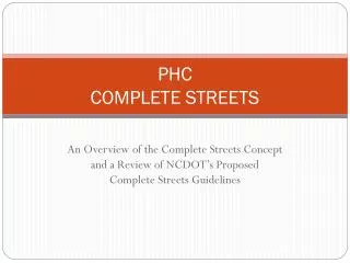 PHC COMPLETE STREETS