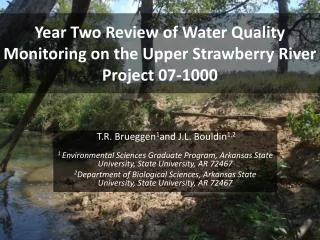Year Two Review of Water Quality Monitoring on the Upper Strawberry River Project 07-1000