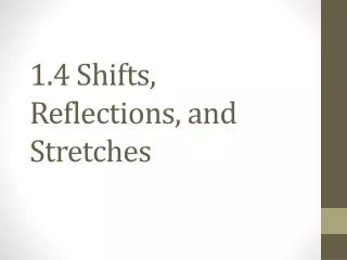 1.4 Shifts, Reflections, and Stretches