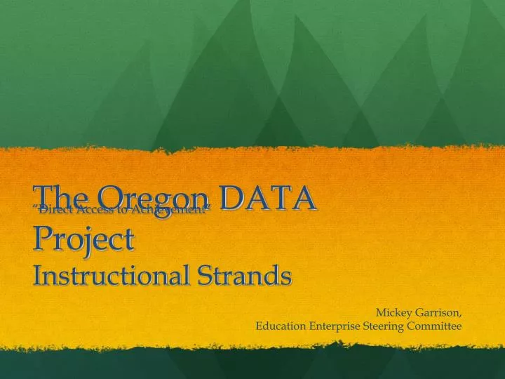 the oregon data project instructional strands