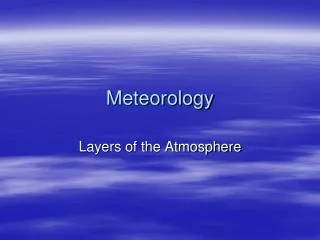 Meteorology