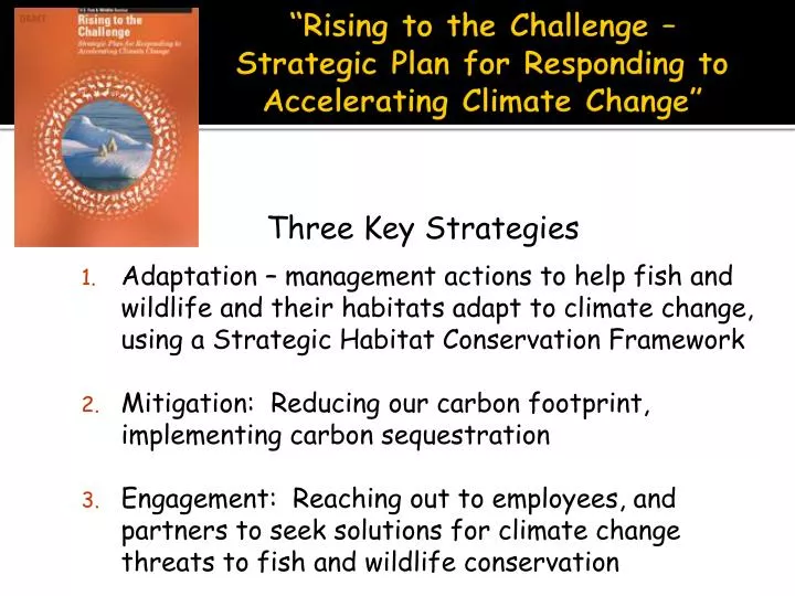 rising to the challenge strategic plan for responding to accelerating climate change