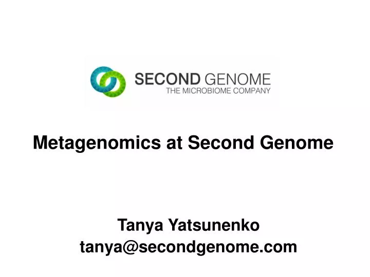 metagenomics at second genome
