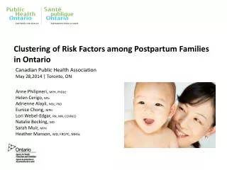 Clustering of Risk Factors among Postpartum Families in Ontario