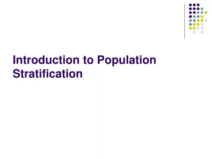 introduction to population stratification